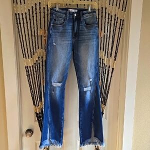 KanCan Blue Distressed Flare Jeans